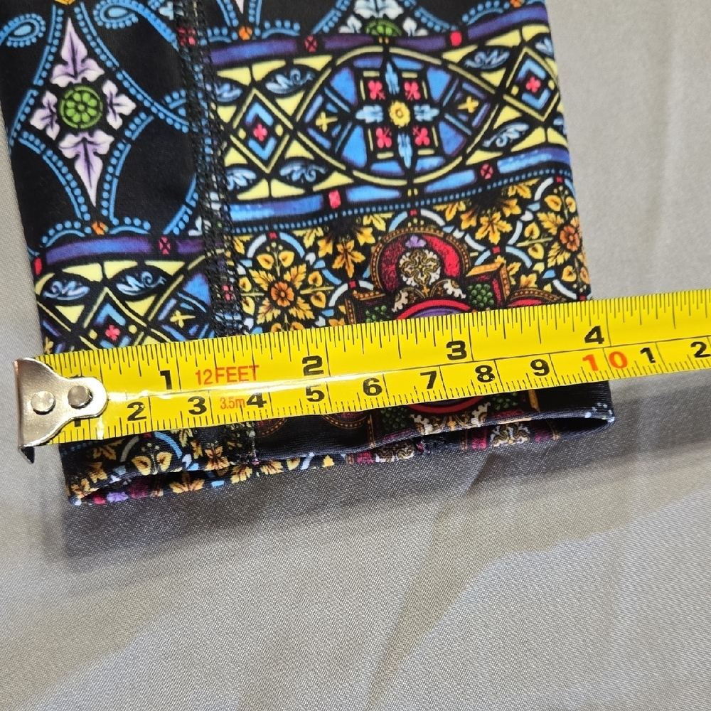 PRISMSPORT Sz Small Vibrant Stained Glass Patterned Leggings - Picture 7 of 7